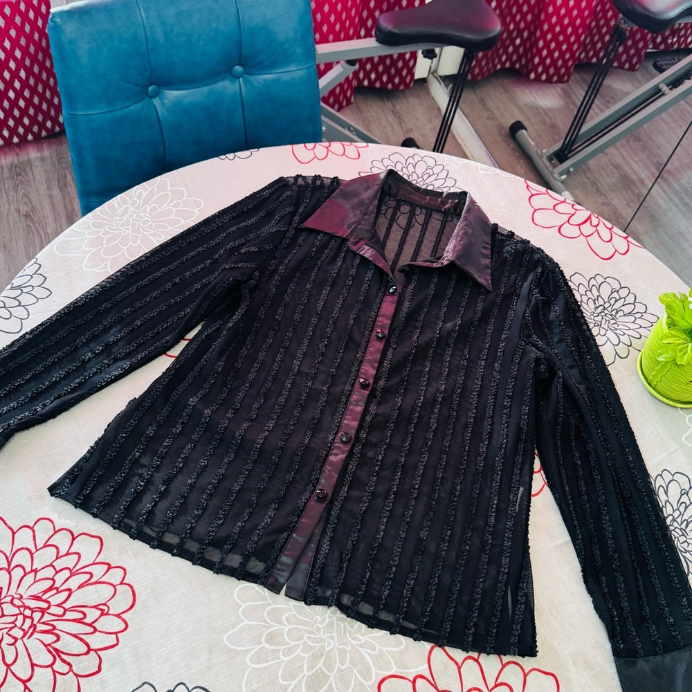Elegant Black Sheer Women's Jacket